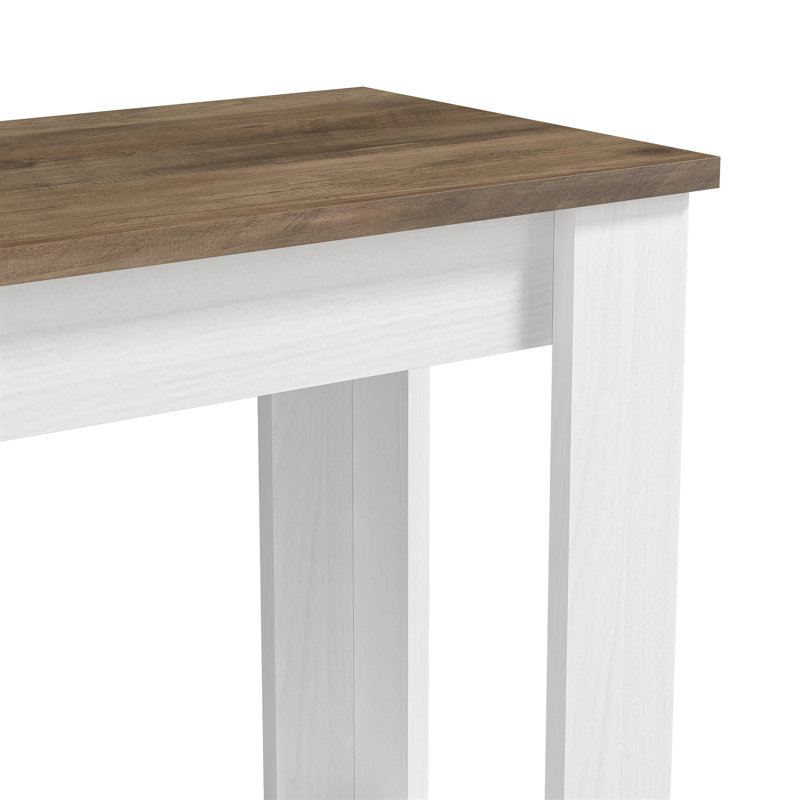 Table d'appoint Justine Basilico avec rangement, Dark Brown/White Wood