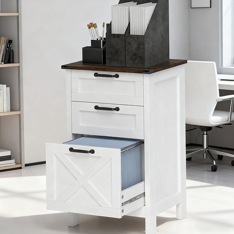 Classeur de style moderne avec 3 tiroirs, armoire de rangement de bureau pour format A4, pour la maison et le bureau