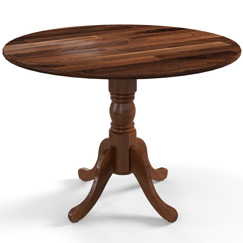 Arush Round Solid Wood Dining Table, Walnut