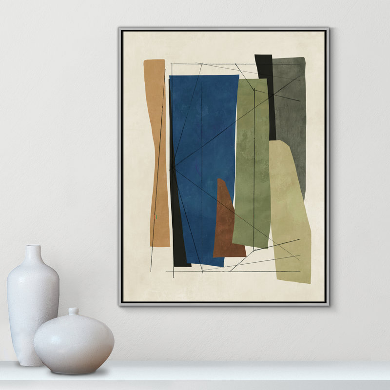 Beckton " Sync I " by Tom Reeves, 41.5" H x 31.5" W x 2" D, Silver Framed