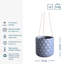 Donahue Diamond Style Grey Cylinder Planter, Round Indoor Plant Pot Also Can Be Used as Hanging Planter-819621055