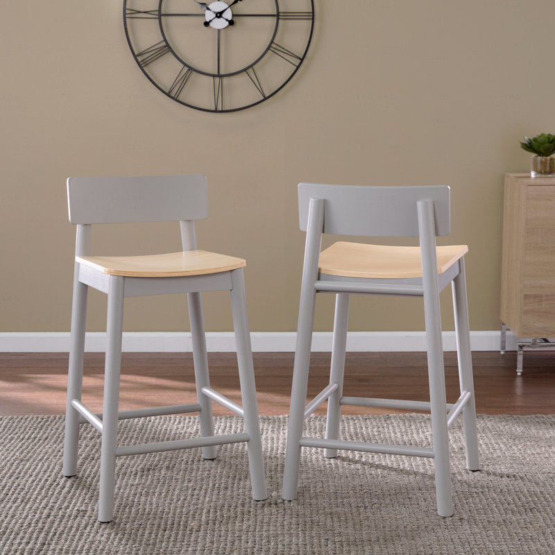 Tabouret décoratif - comptoir bicolore - ensemble de 2 pièces