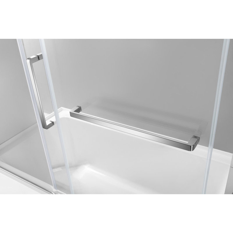 Kingston Brass 60-Inch Acrylic Rectangular 3-Wall Alcove Tub With Tub Door, Drain, Polished Chrome, Right Opening