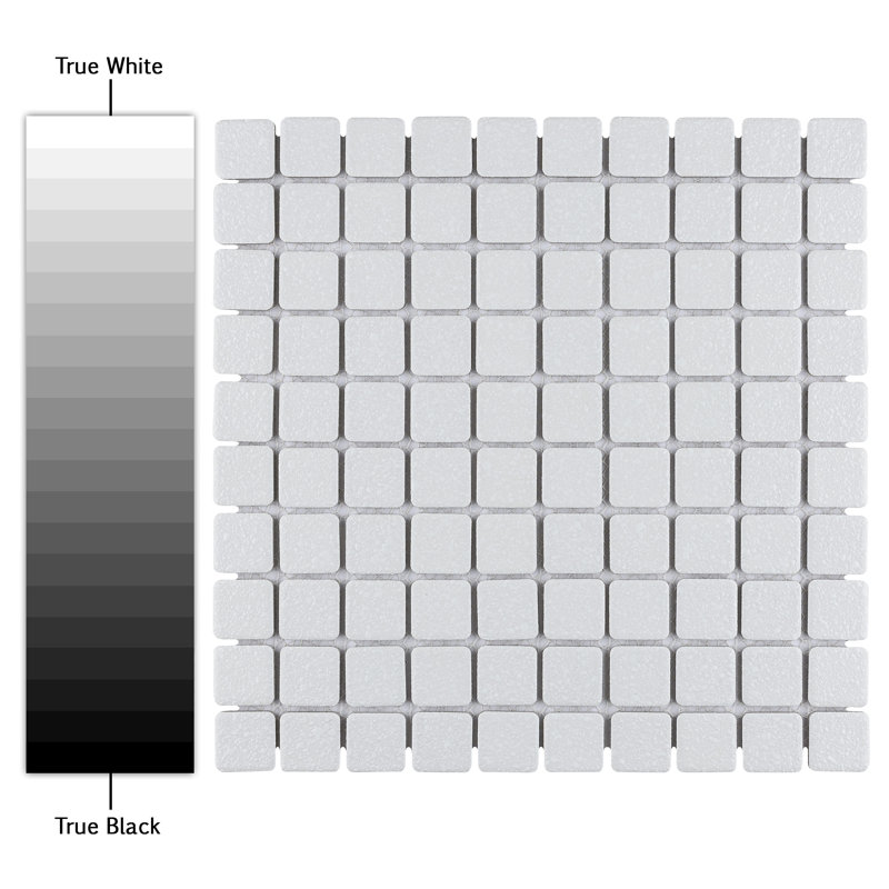 Crystalline Square 1.1" x 1.1" Porcelain Grid Mosaic Wall & Floor Tile, White