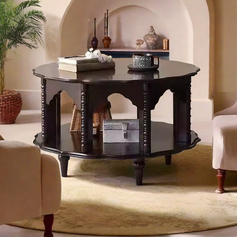 Vintage Round Solid Wood Coffee Table