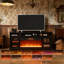 Console télé avec foyer électrique, rangement ouvert et armoires latérales-794909366