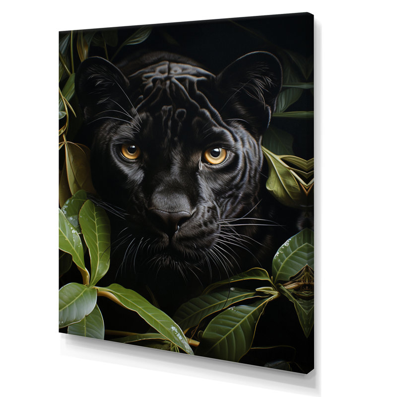 «Black Green Panther Noble Guardian», reproduction sur toile, H 40 po x l 30 po x P 1,5 po, Toile tendue