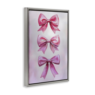 Cadre flottant rubans de rosé et de satin, design par Annabelle Hall