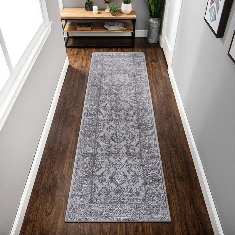 Tapis intérieur / extérieur en polyester / polypropylène tressé à la machine Zachais, Tapis de couloir 2 pi 2 po x 8 pi