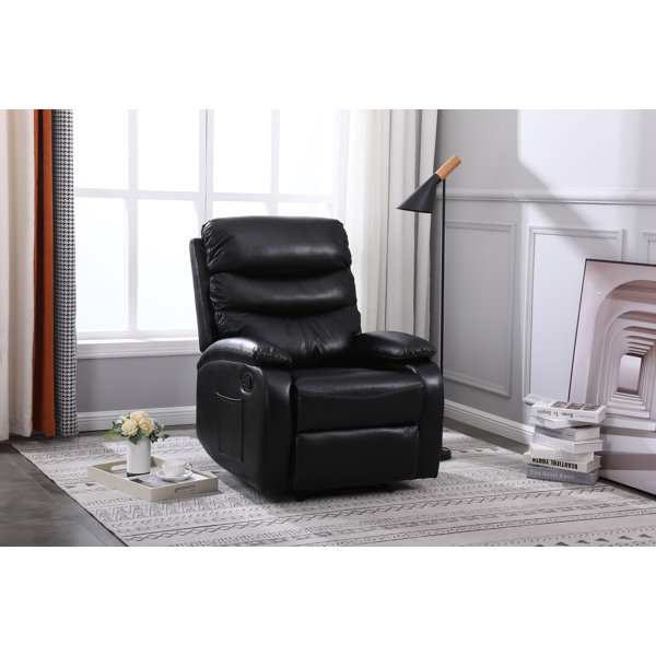 Latitude Run Protentis Vegan Leather Manual Recliner with Footstool ...