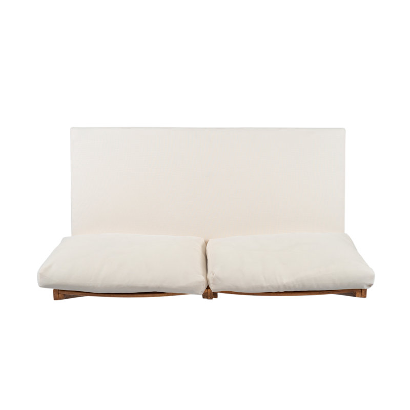 Lace Outdoor 2-Piece Acacia Wood Conversation Set With Cushions