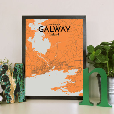 Galway City Map - No Frame Print