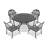 5-Piece Set Of Cast Aluminum Patio Furniture With Brown Cushions-83750528-83750529