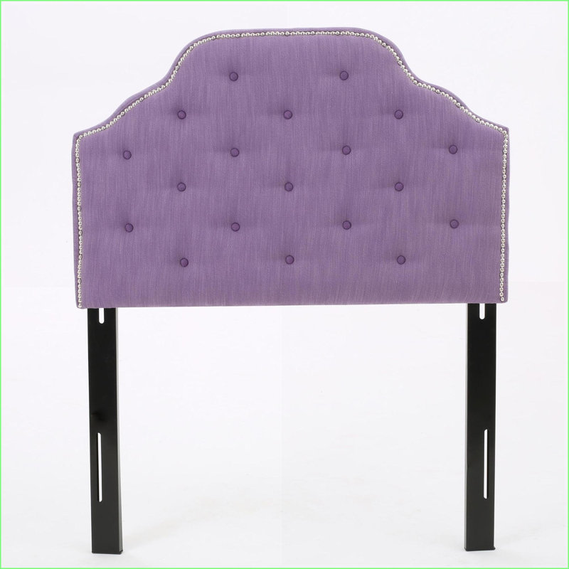 Twin Size Solid Wood Upholstered Headboard - Adjustable Height, Button Tufted &amp; Nailhead Trim, Modern Linen-Like Design