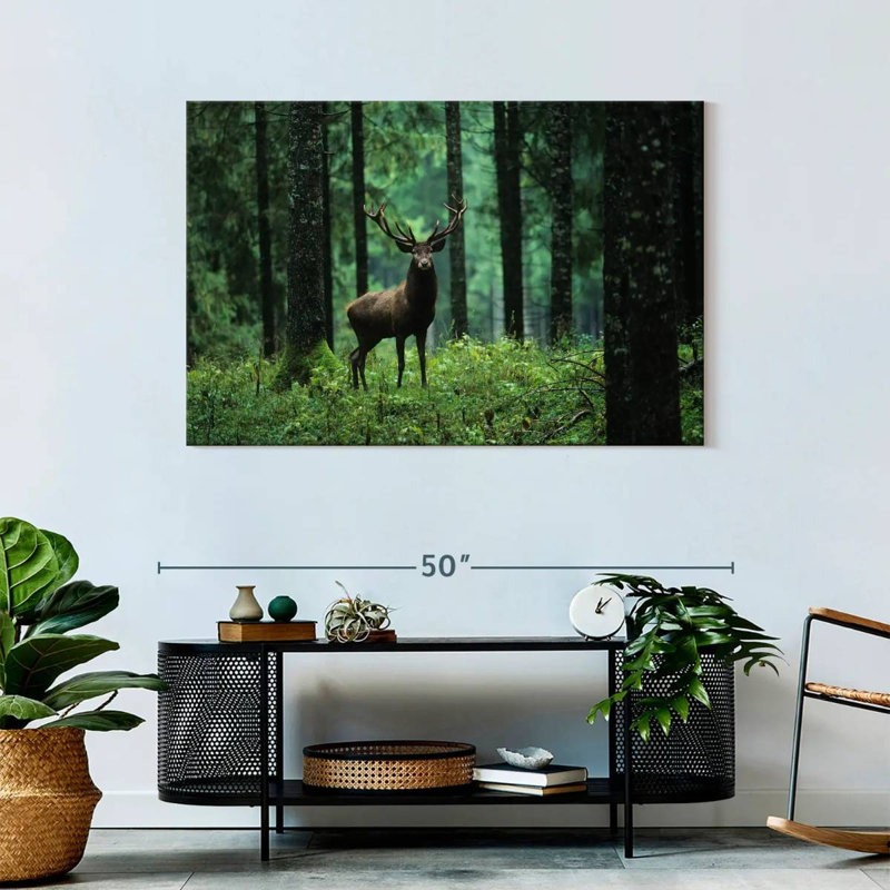 Elk In Forest, 30" H x 45" W