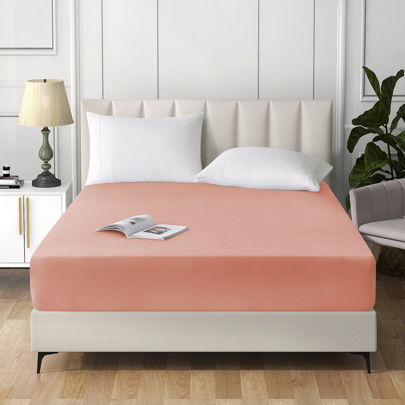 Extra Deep Pocket Microfiber Solid Fitted Sheet, King, Orange