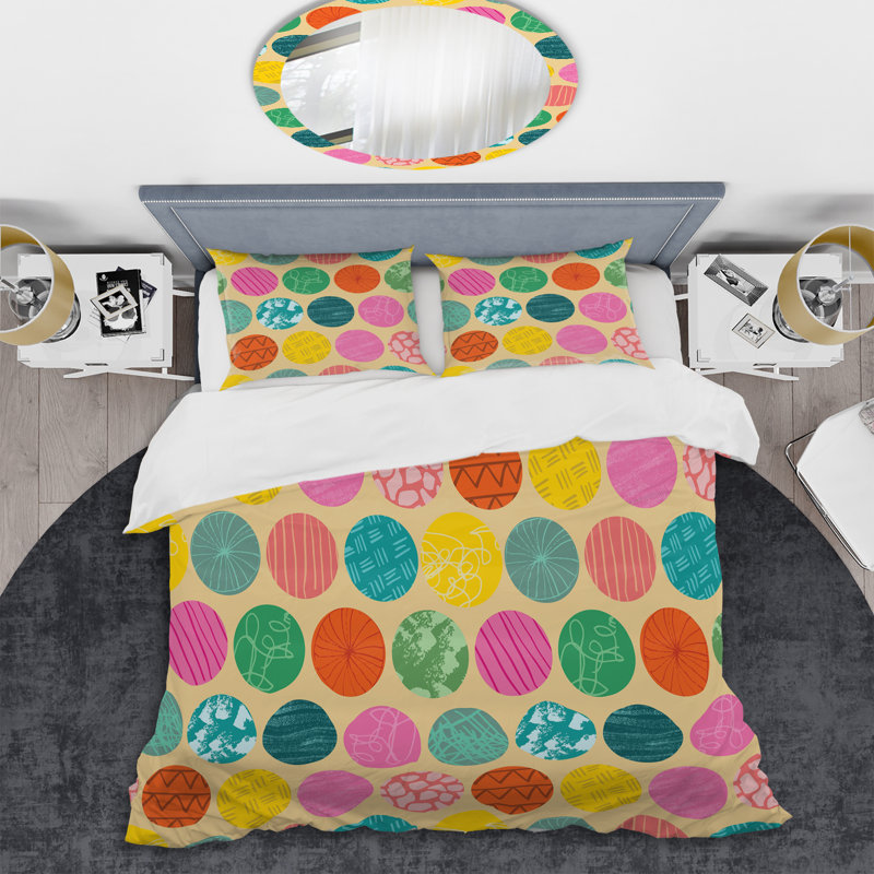 Ensemble de housse de couette en microfibre beige / mauve / vert 2 pièces, Housse de couette pour très grand lit et 2 très