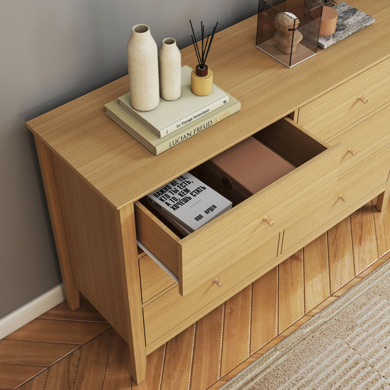 Rover 3 + 3 Chest of Drawers, Wide, Oak-Effect Finish, Metal Runners