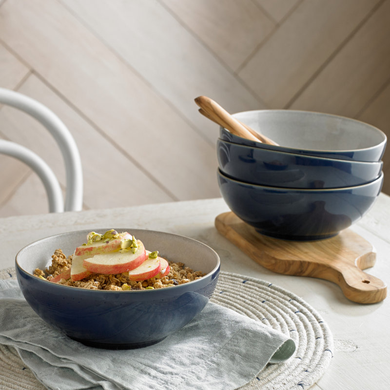 Denby Elements Cereal Bowls, Dark Blue