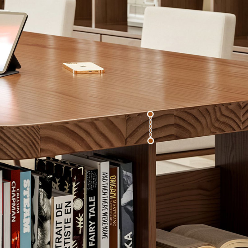 Nut-brown Rectangular Solid Wood Executive Desk, 29.53"H*62.99"W*31.5"D
