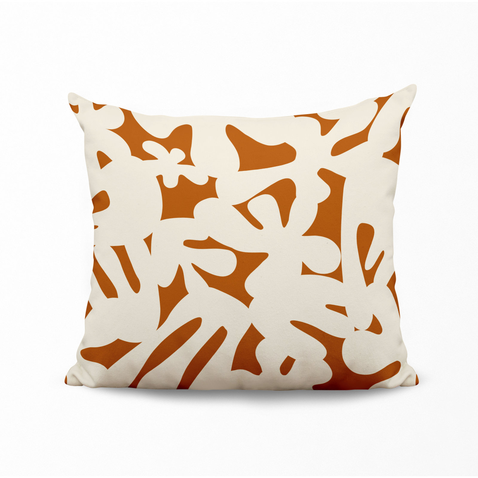 Lara Indoor/Outdoor Throw Pillow, Orange/Off White, 15" x 15"