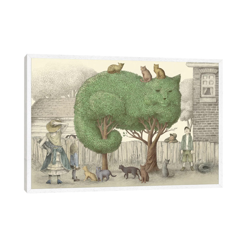 The Cat Tree by Eric Fan - Floater Frame Print on Canvas, White Framed, 101.6 cm H x 66.04 cm W