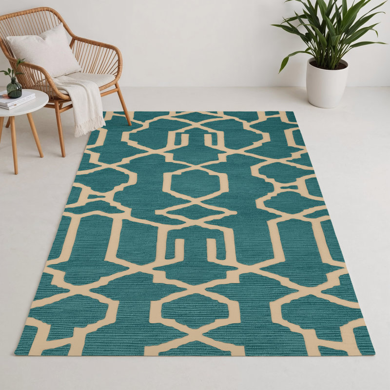 Tapis bleu intérieur et extérieur Trellis, Rectangle 9 pi x 12 pi