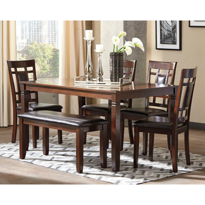 Bennox Dining Table and Chairs with Bench (Set of 6)