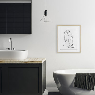 Joli bout de salle de bain, impression encadrée sous verre, design par lettré et doublé