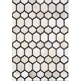 Area Cowhide Geometric Area Rug in Ivory/Cola