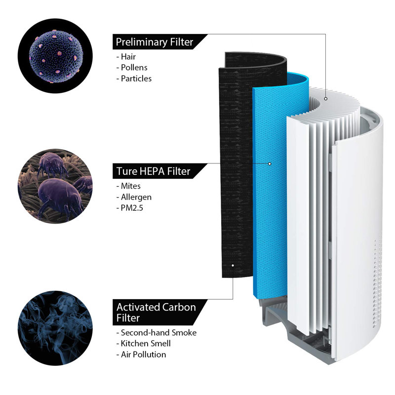 Filtre de remplacement de purificateur d'air Airthereal, technologie True HEPA à 3 étapes de filtration