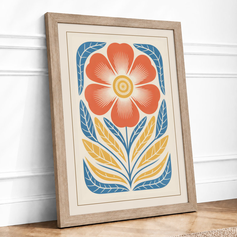 Symmetry in Bloom Botanical - Framed Print, Oak, A4 - 29.7 x 21.0 cm