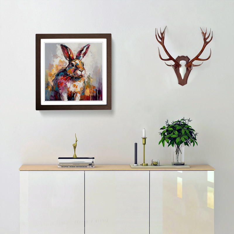 Rabbit Palette Knife No.4 Framed Print, Walnut