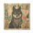 Pink And Green Boho Wolf Portrait I - Wolf Animal On Wood Print-2112372525