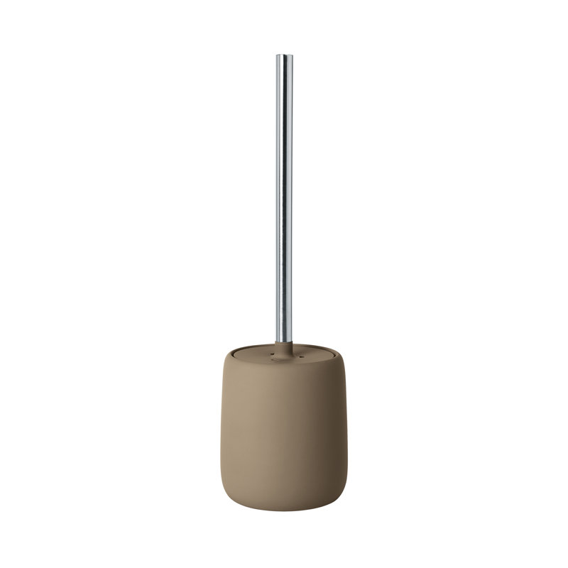 SONO 15.37" Ceramic Toilet Brush and Holder, Tan