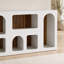 Table d'entrée multifonctionnelle, tablette de présentation à six compartiments, assemblage facile, bois blanc