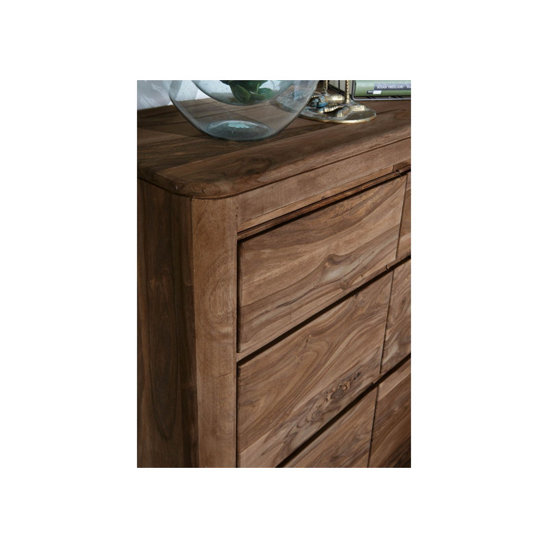 Toronto Solid Wood 100cm W 2 - Drawer Chest of Drawers, Smoked Cherry