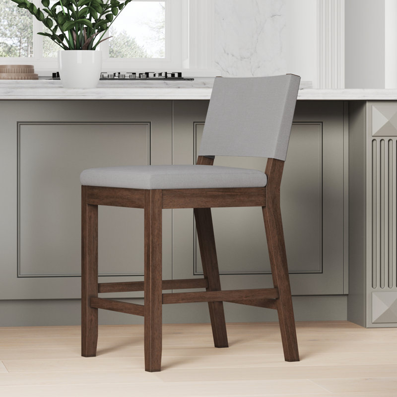 Etem Upholstered Stool, Birch Ivory, Counter Stool (24" Seat Height), 1
