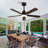 Smart 52" Indoor/Outdoor Ceiling Fan with Light, Dual Finish Black/Walnut 6-Blade, Remote & APP Control, Dimmable LED, 5-Speed Quiet DC Motor, Reversible-448566719