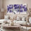 Ensemble de 3 tableaux sur toile représentant un arbre en fleurs violettes, pour la décoration du salon et de la chambre.-254788129
