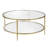 Gibbs Sivil 36" Wide Round Coffee Table with Glass Top in Brass-1958294376