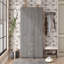 Armoire-penderie 6 portes en bois pour chambre à coucher, avec grands tiroirs, gris