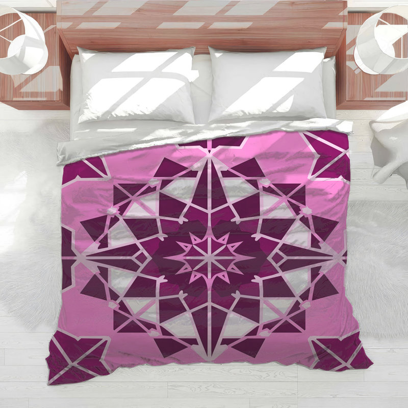 Pink Kaleidoscope Pattern Comforter, Queen