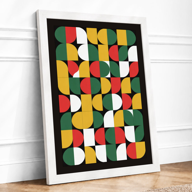 Chromatic Grid Mid-Century - Framed Print, A4 - 29.7 x 21.0 cm, White