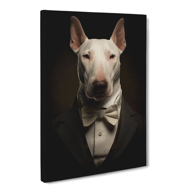 English Bull Terrier Classicism - Wrapped Canvas, 50cm H x 35cm W x 3cm D