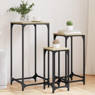 vidaXL Nesting Side Tables End Table Living Room Set of 3 Engineered Wood