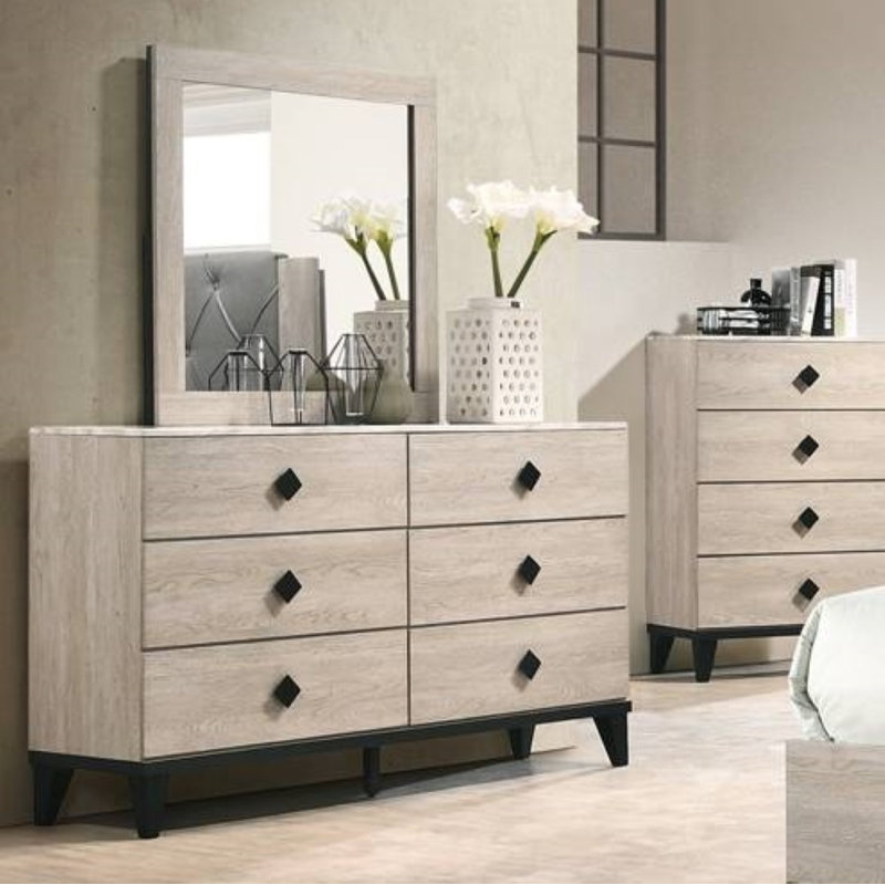 Arthuree 61.16'' W 6 - Drawer Dresser, Beige