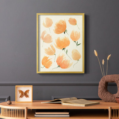 Fallen Flowers I, reproduction encadrée - bois massif
