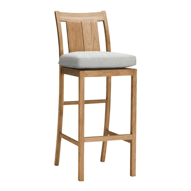 Tabouret de comptoir 24 po Croquet, Pas de soudure, Teck naturel, Perle Bali