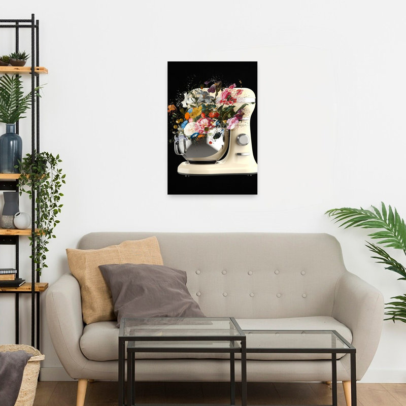 Creative Floral Mixer Abstract Colorful Modern Flower Wall Art Print, 60.96cm H x 40.64cm W
